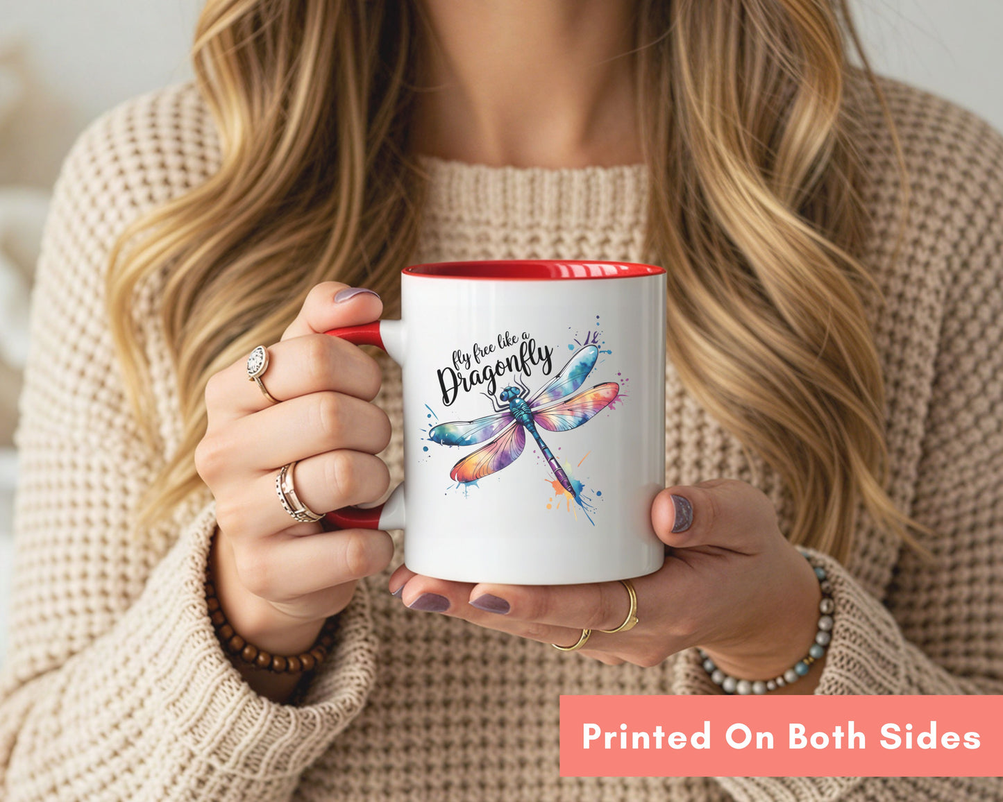 Fly Free Dragonfly Mug – Color Handle