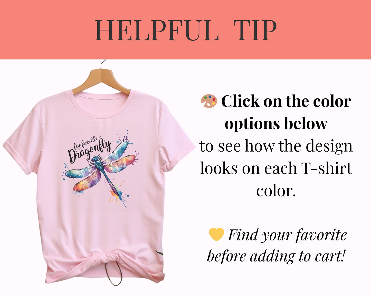 Fly Free Dragonfly T-Shirt – Inspirational Unisex Tee