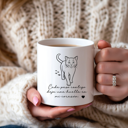 Taza "Cada paso contigo deja huella" – Personalizable 11oz/15oz