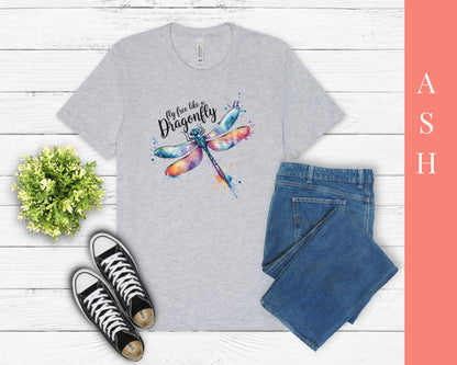 Fly Free Dragonfly T-Shirt – Inspirational Unisex Tee