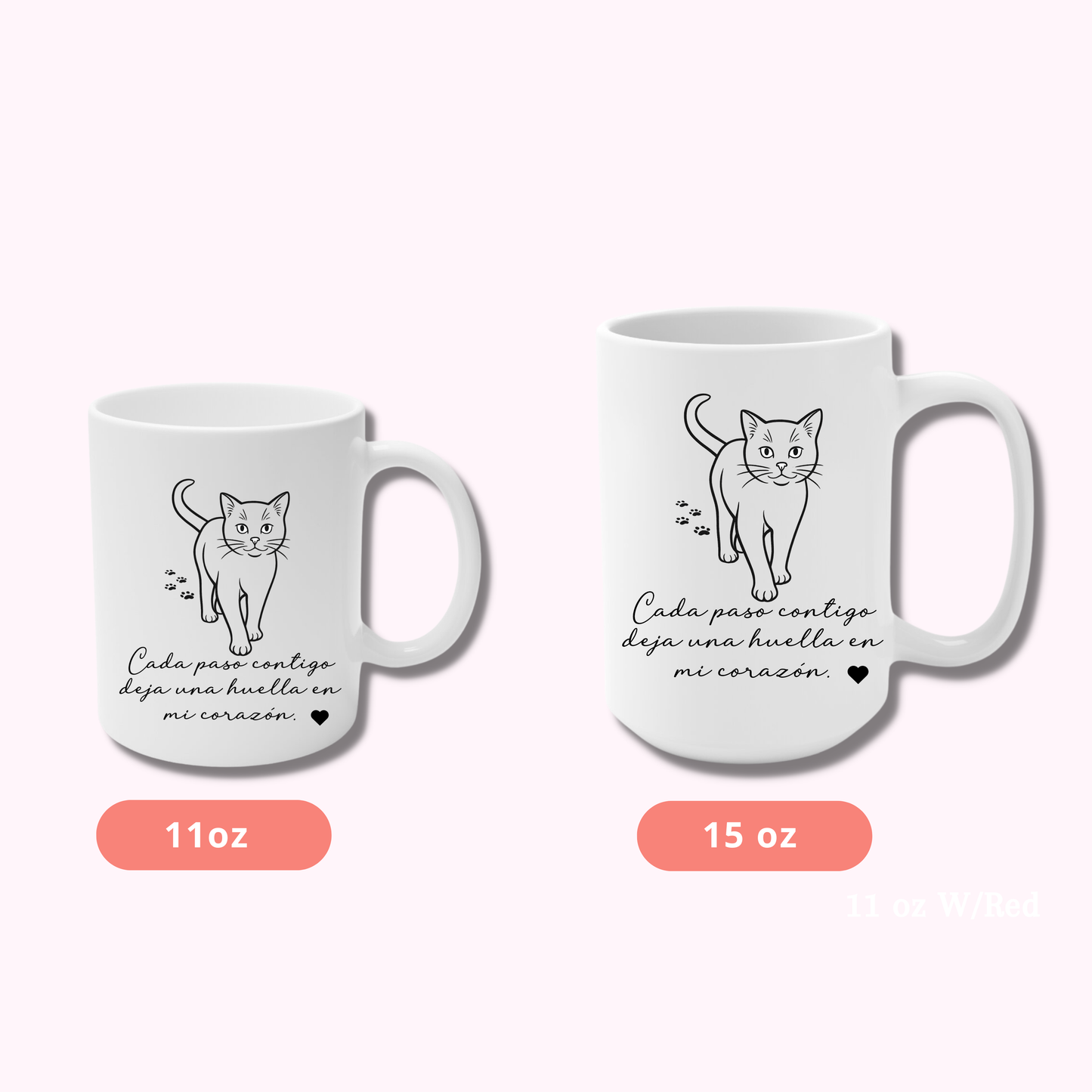 Taza "Cada paso contigo deja huella" – Personalizable 11oz/15oz