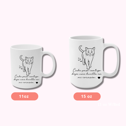 Taza "Cada paso contigo deja huella" – Personalizable 11oz/15oz