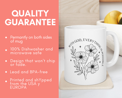 Taza Inspiracional – With God, Everything is Possible