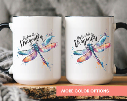 Fly Free Dragonfly Mug – Color Handle