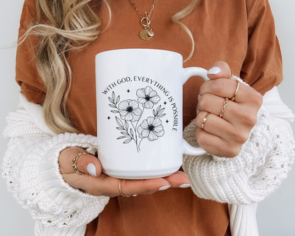 Taza Inspiracional – With God, Everything is Possible