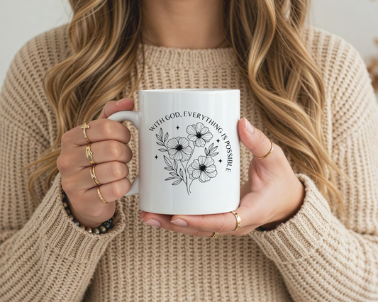 Taza Inspiracional – With God, Everything is Possible