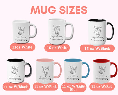 Cat Lover Mug – Every Step Leaves a Mark on My Heart | Color Handle