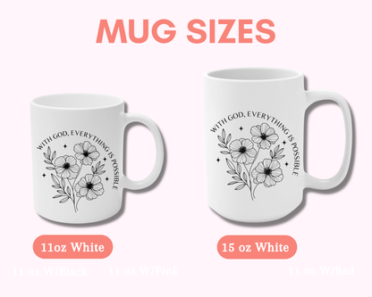 Taza Inspiracional – With God, Everything is Possible