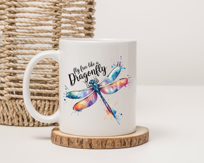 Dragonfly Mug – Fly Free & Live Inspired