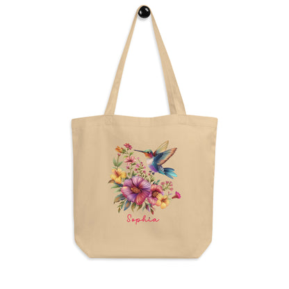 Bolsa Orgánica “Colibrí y Flores” – Personalizable