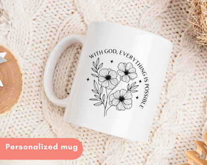 Taza Inspiracional – With God, Everything is Possible