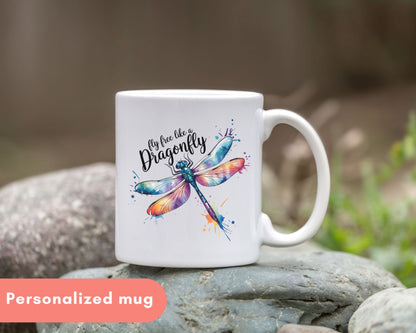 Dragonfly Mug – Fly Free & Live Inspired