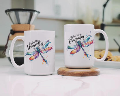Dragonfly Mug – Fly Free & Live Inspired