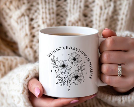 Taza Inspiracional – With God, Everything is Possible