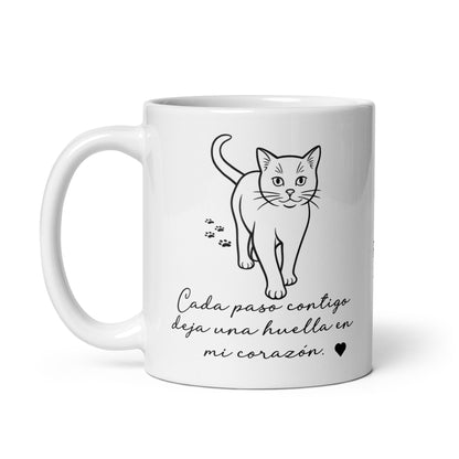Taza "Cada paso contigo deja huella" – Personalizable 11oz/15oz