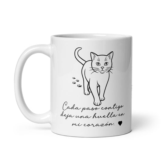 Taza "Cada paso contigo deja huella" – Personalizable 11oz/15oz